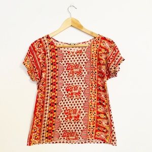 LUCKY BRAND Elephant Patterned Tee